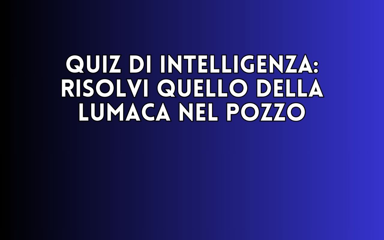 Quiz di intelligenza